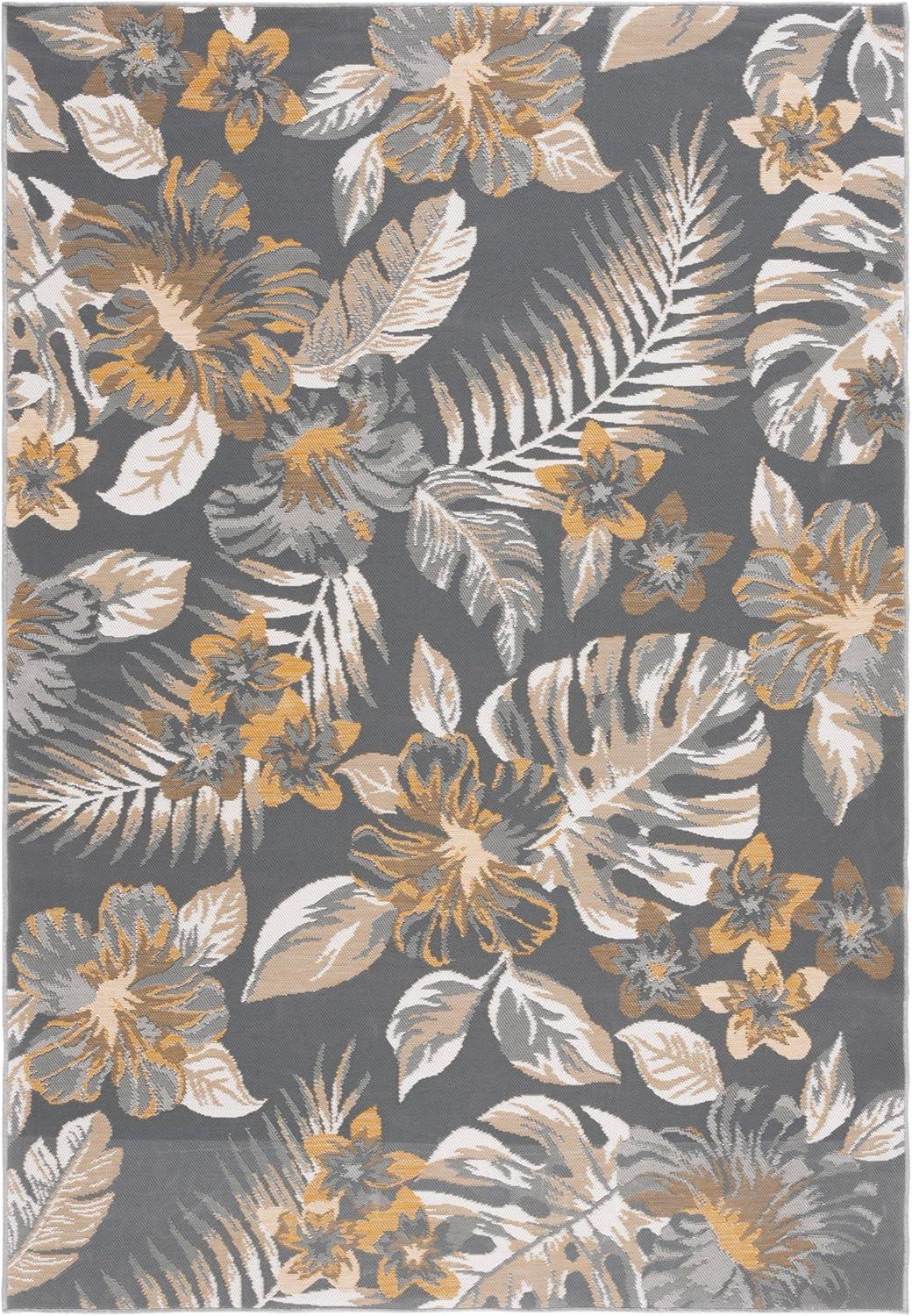 image:imageSAFAVIEH Washable Rug Outdoor Sunrise Collection 8 x 10 Ivory amp Rust Blue NonShedding amp Easy to Clean Ideal for Patio Backyard Mudroom SUN671CIvoryGrey Gold