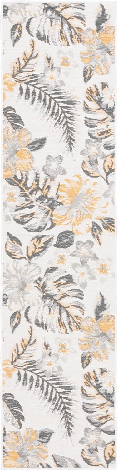 image:imageSAFAVIEH Washable Rug Outdoor Sunrise Collection 8 x 10 Ivory amp Rust Blue NonShedding amp Easy to Clean Ideal for Patio Backyard Mudroom SUN671CIvoryGrey Gold