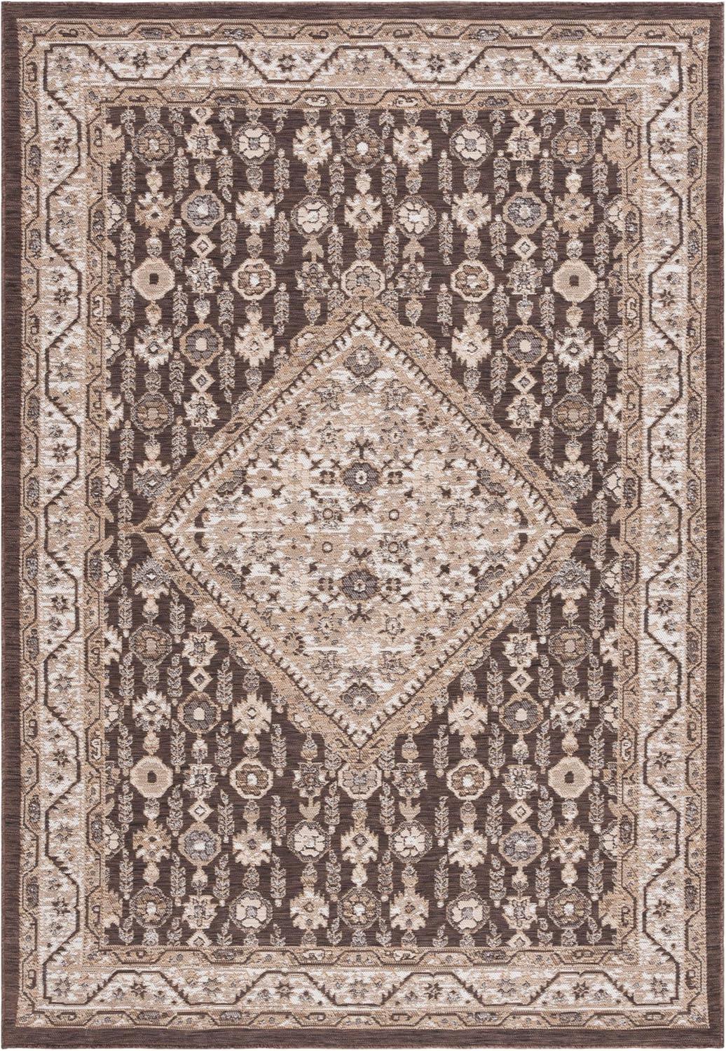 image:imageSAFAVIEH Washable Rug Outdoor Sunrise Collection 8 x 10 Ivory amp Rust Sage NonShedding amp Easy to Clean Ideal for Patio Backyard Mudroom SUN620AGreyBeige Black
