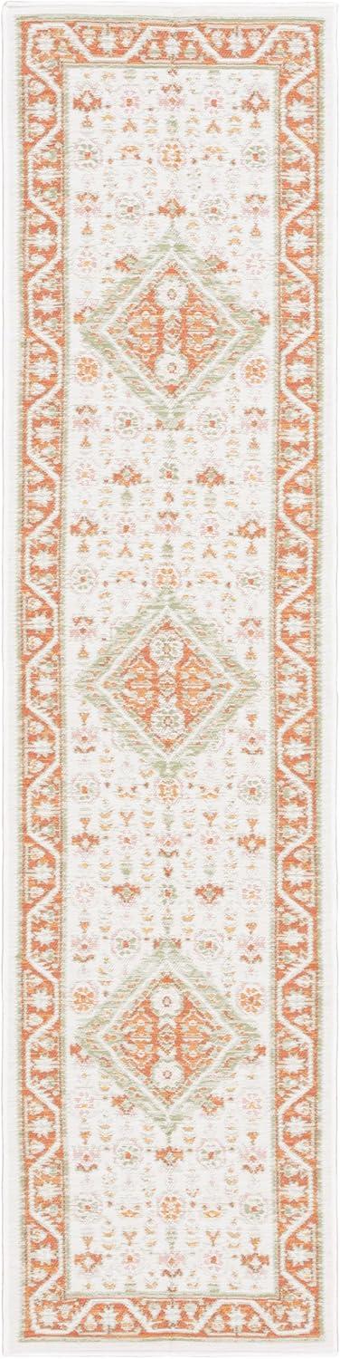 image:imageSAFAVIEH Washable Rug Outdoor Sunrise Collection 8 x 10 Ivory amp Rust Sage NonShedding amp Easy to Clean Ideal for Patio Backyard Mudroom SUN620AIvoryRust Sage