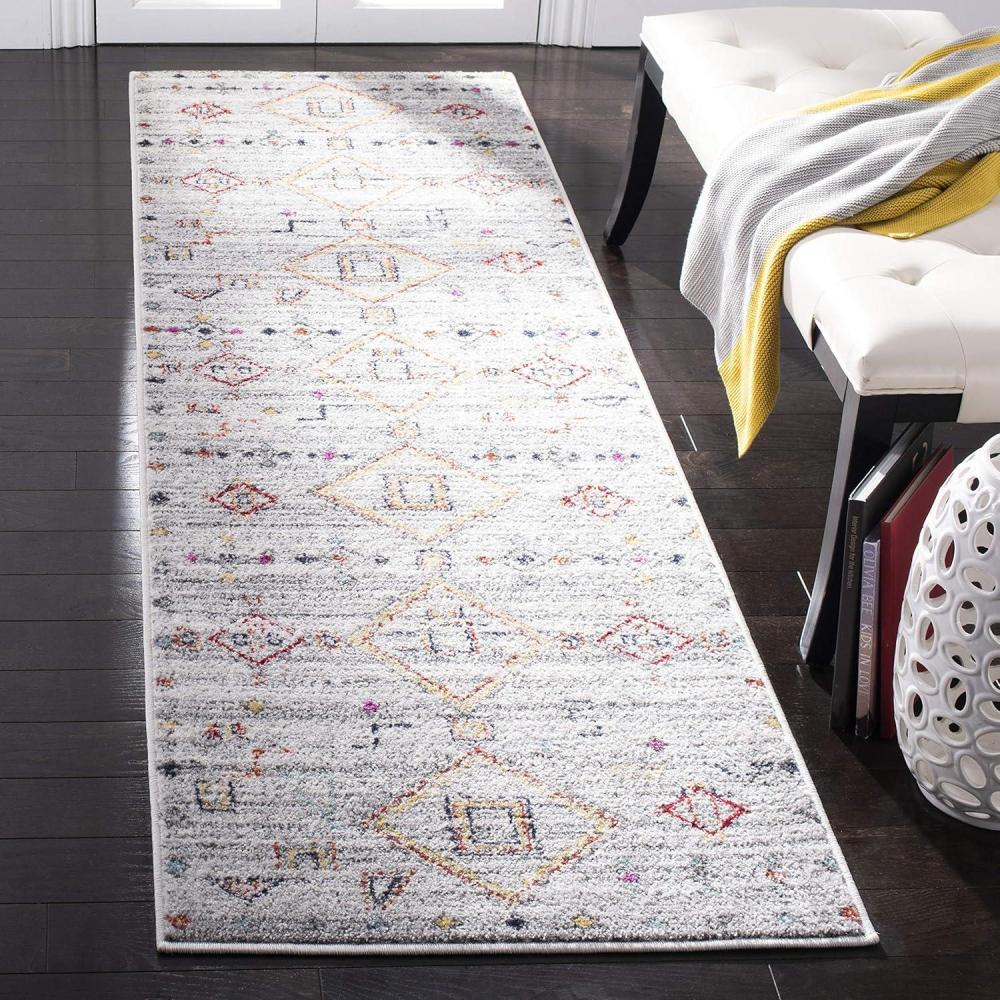 image:imageSAFAVIEH Area Rug 8x10 Adirondack Collection Large Navy amp Silver Moroccan Boho Tribal Design NonShedding amp Easy Cleaning Ideal for Living Room Bedroom Office Dining Space ADR208NLight GreyRed