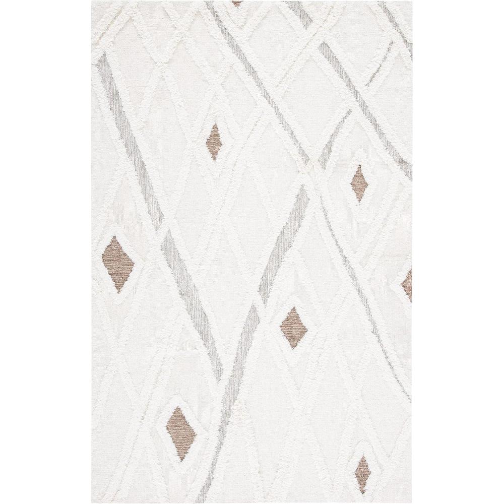 image:imageSAFAVIEH Area Rug 8x10  Casablanca Collection  Large  Ivory amp Brown Handmade Wool Moroccan Design Ideal for Living Room Bedroom Dining Space CSB975AIvoryBrown