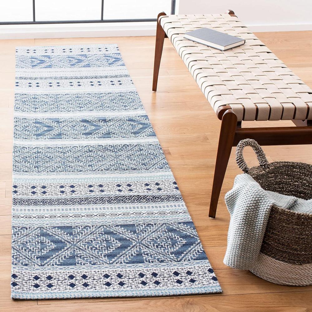 image:imageSAFAVIEH Area Rug 8x10  Classic Vintage Collection  Large  Grey Handmade Moroccan Boho Design Ideal for Living Room Bedroom Office Dining Space CLV717FBlue