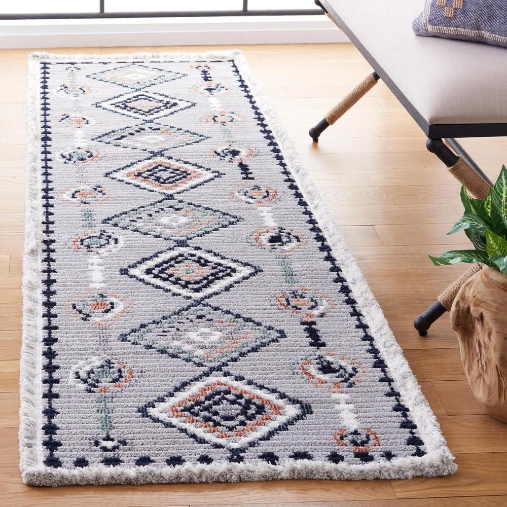 image:imageSAFAVIEH Area Rug 8x10 Marrakech Collection Large Ivory amp Multi Moroccan Boho Tribal Rustic Design NonShedding amp Easy Cleaning Ideal for Living Room Bedroom Office Dining Space MRK616AGreyBlue Rust