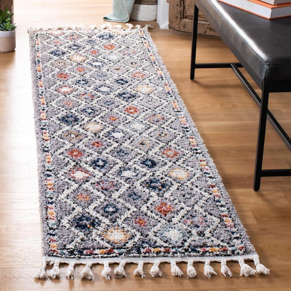 image:imageSAFAVIEH Area Rug 8x10 Morocco Collection Large Grey amp Multi Moroccan Boho Tribal Design NonShedding amp Easy Cleaning Ideal for Living Room Bedroom Office Dining Space MRC965FGreyMulti