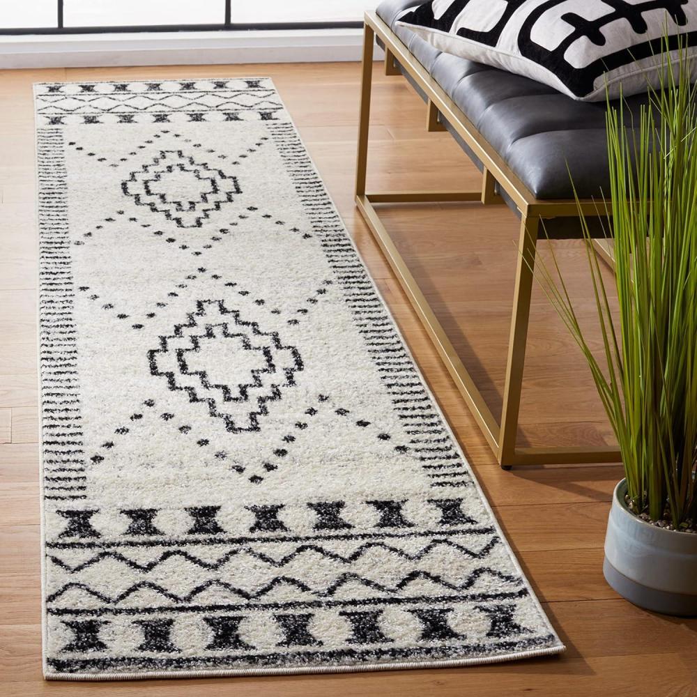 image:imageSAFAVIEH Area Rug 8x10 Tulum Collection Large Black amp Ivory Moroccan Boho Tribal Design NonShedding amp Easy to Clean Ideal for Living Room Bedroom Dining Space TUL646ZBlackIvory