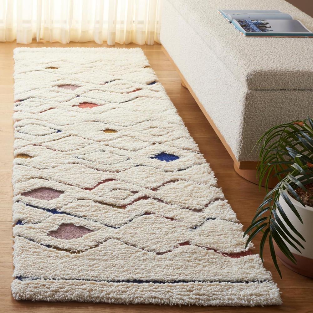 image:imageSAFAVIEH Casablanca Collection Area Rug 6 x 9 IvoryRust Geometric Design Plush 18 Inch Thick Ideal for High Traffic Areas in Living Room Bedroom Dining CSB919AIvoryRust