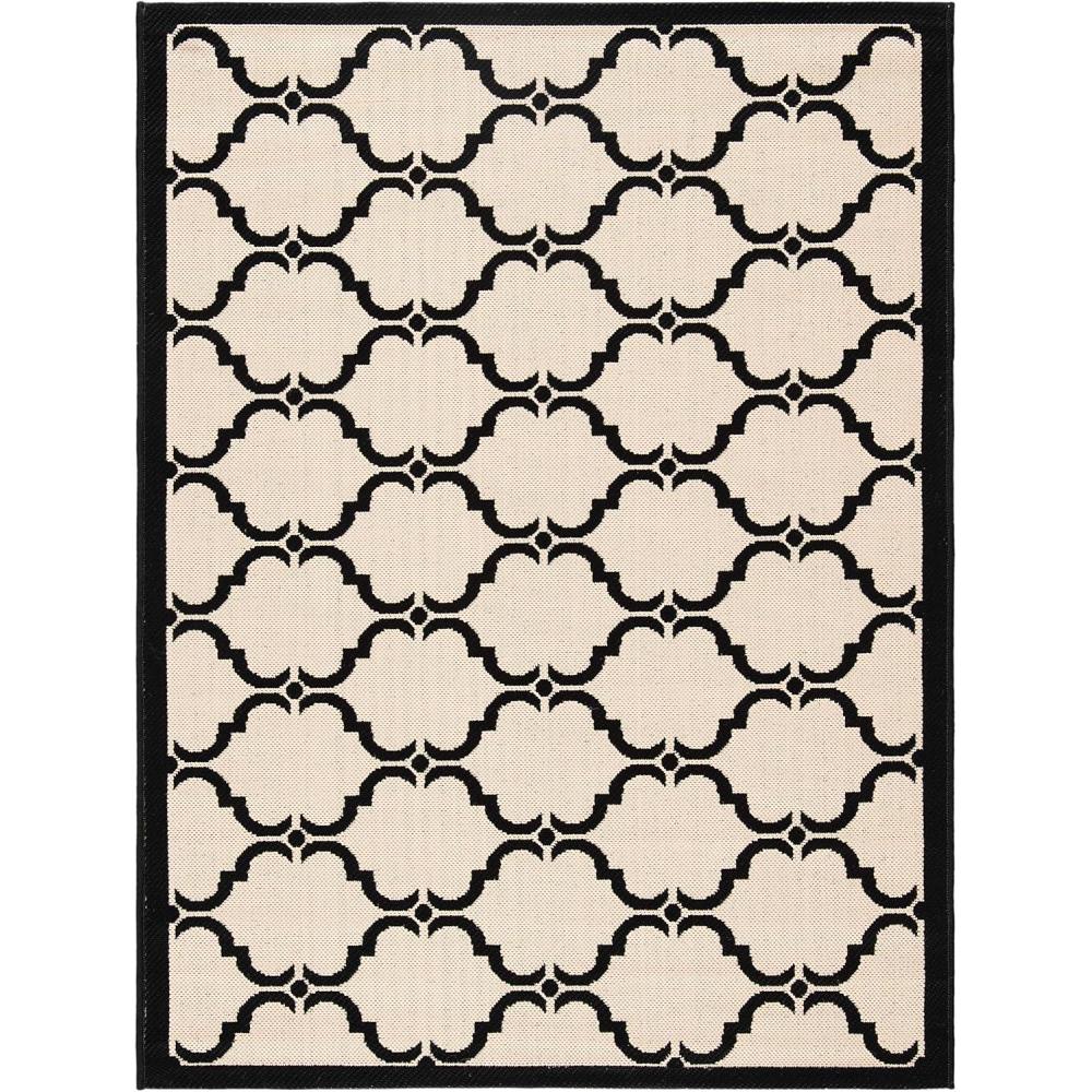 image:imageSAFAVIEH Courtyard Collection 8 x 11 NavyBeige CY6009 Trellis Indoor Outdoor Waterproof EasyCleaning Patio Backyard Mudroom AreaRugBeigeBlack