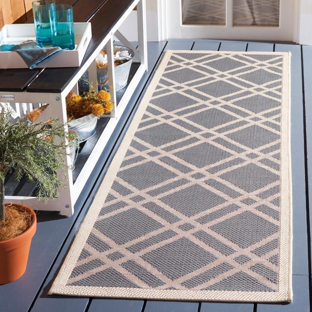 image:imageSAFAVIEH Courtyard Collection 8 x 11 NavyBeige CY6923 Trellis Indoor Outdoor Waterproof EasyCleaning Patio Backyard Mudroom AreaRugAnthraciteBeige