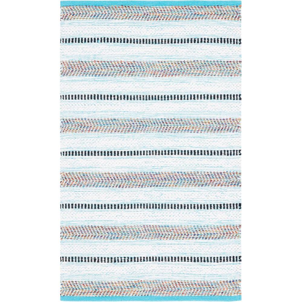 image:imageSAFAVIEH Kilim Collection Area Rug 6 x 9 Blue amp Ivory Flat Weave Rustic Boho Tribal Design NonShedding amp Easy Care Ideal for High Traffic Areas in Living Room Bedroom KLM763MTurquoiseIvory