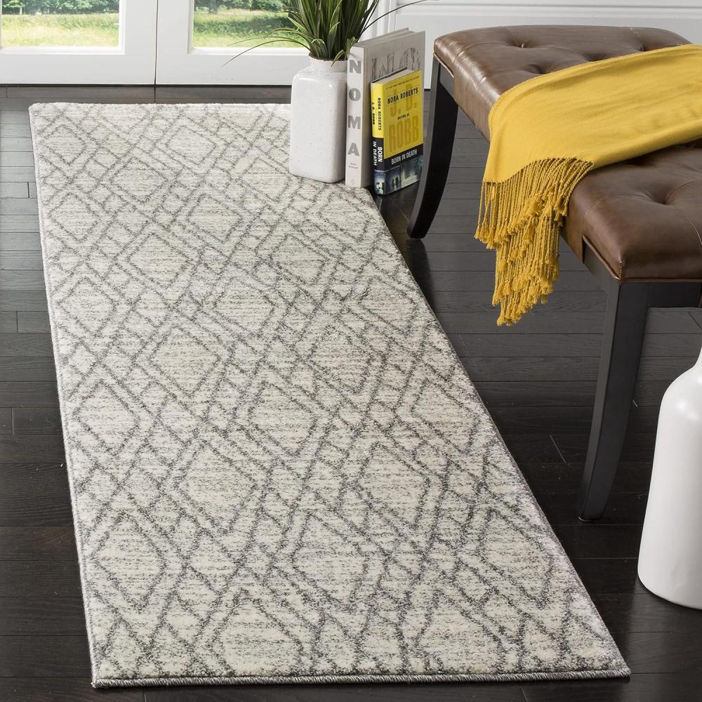 image:imageSAFAVIEH Tunisia Collection Accent Rug  4 x 6 Ivory amp Light Grey Moroccan Tribal Design NonShedding amp Easy Care Ideal for High Traffic Areas in Entryway Living Room Bedroom TUN295GIvoryLight Grey