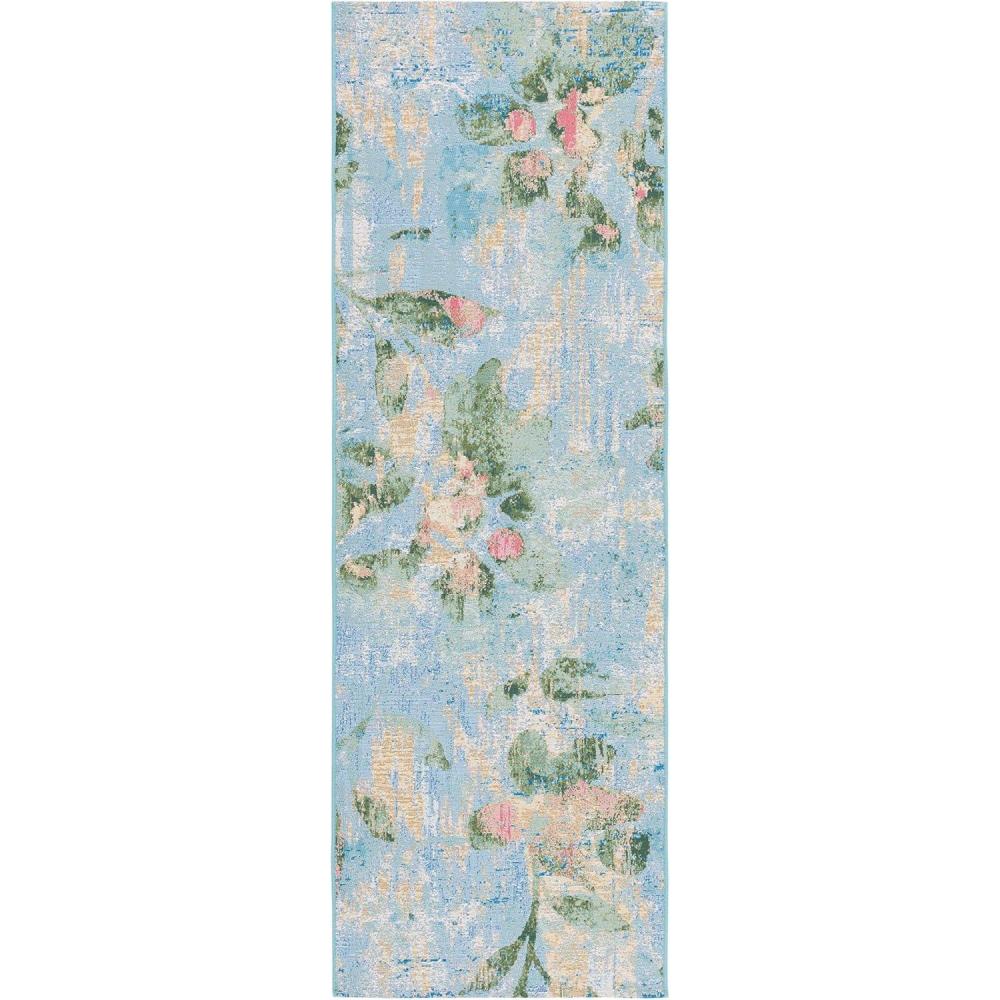image:imageSAFAVIEH Washable Rug Outdoor Barbados Collection  8 x 105 Light Blue amp Green NonShedding amp Easy to Clean Ideal for Patio Backyard Mudroom BAR522MLight BlueGreen