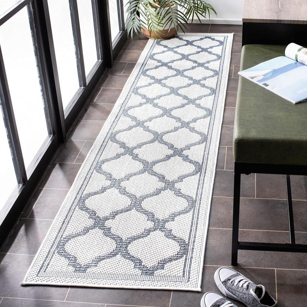 image:imageSAFAVIEH Washable Rug Outdoor Bermuda Collection 8 x 10 Ivory amp Charcoal NonShedding amp Easy to Clean Ideal for Patio Backyard Mudroom BMU810AIvoryCharcoal