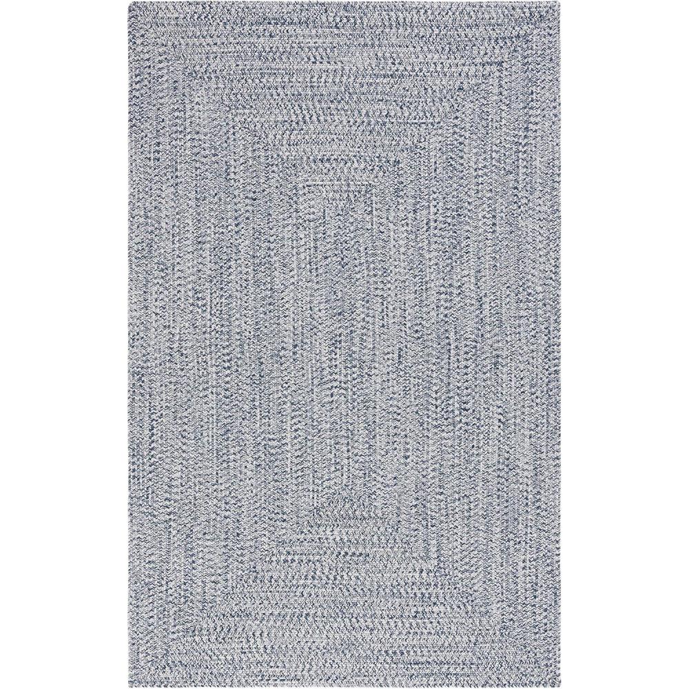 image:imageSAFAVIEH Washable Rug Outdoor Braided Collection 8 x 10 Grey amp Ivory Handmade amp Reversible NonShedding amp Easy to Clean Ideal for Patio Backyard Mudroom BRA201FDark BlueIvory