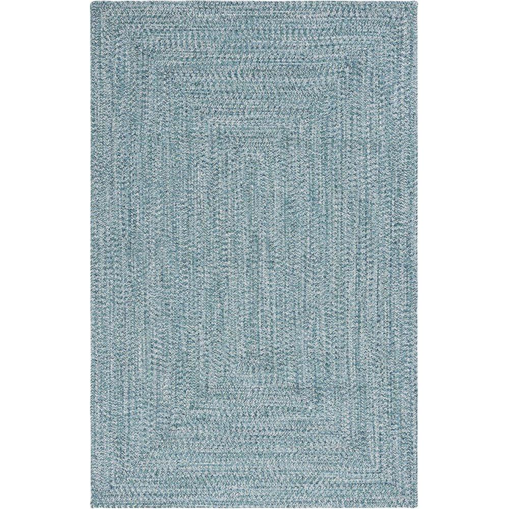 image:imageSAFAVIEH Washable Rug Outdoor Braided Collection 8 x 10 Grey amp Ivory Handmade amp Reversible NonShedding amp Easy to Clean Ideal for Patio Backyard Mudroom BRA201FTealGreen