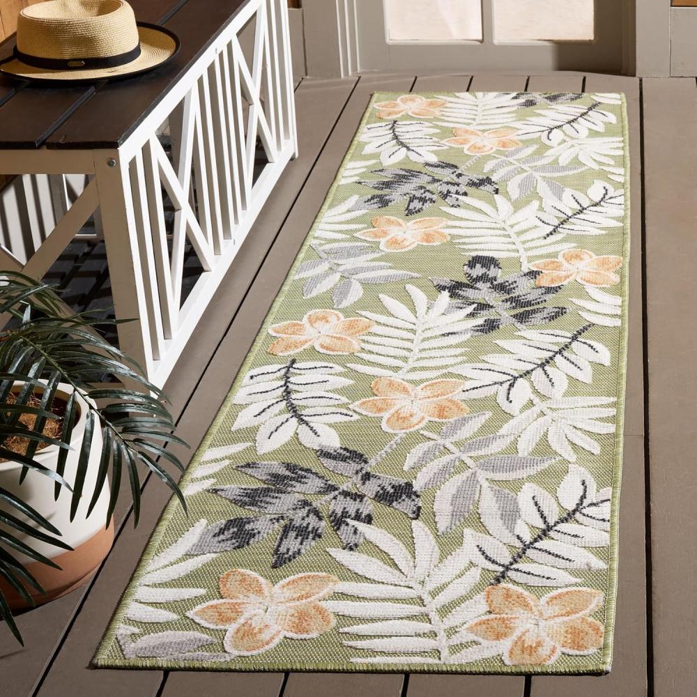 image:imageSAFAVIEH Washable Rug Outdoor Cabana Collection 9 x 12 Blue amp Grey NonShedding amp Easy to Clean Ideal for Patio Backyard Mudroom CBN405MOliveGrey