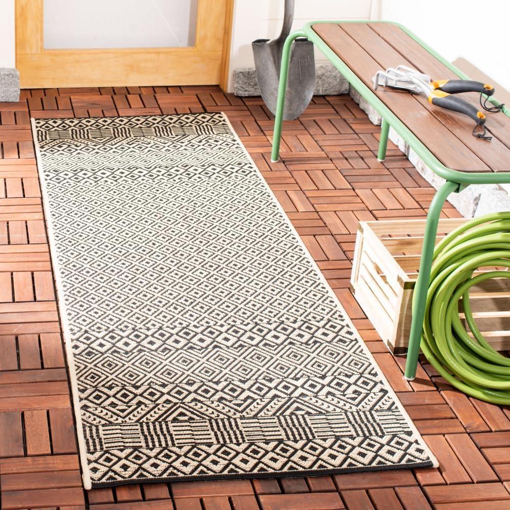 image:imageSAFAVIEH Washable Rug Outdoor Courtyard Collection 8 x 10 Beige amp Red NonShedding amp Easy Cleaning Ideal for Patio Backyard Mudroom DIning Space CY623523812BeigeBlack