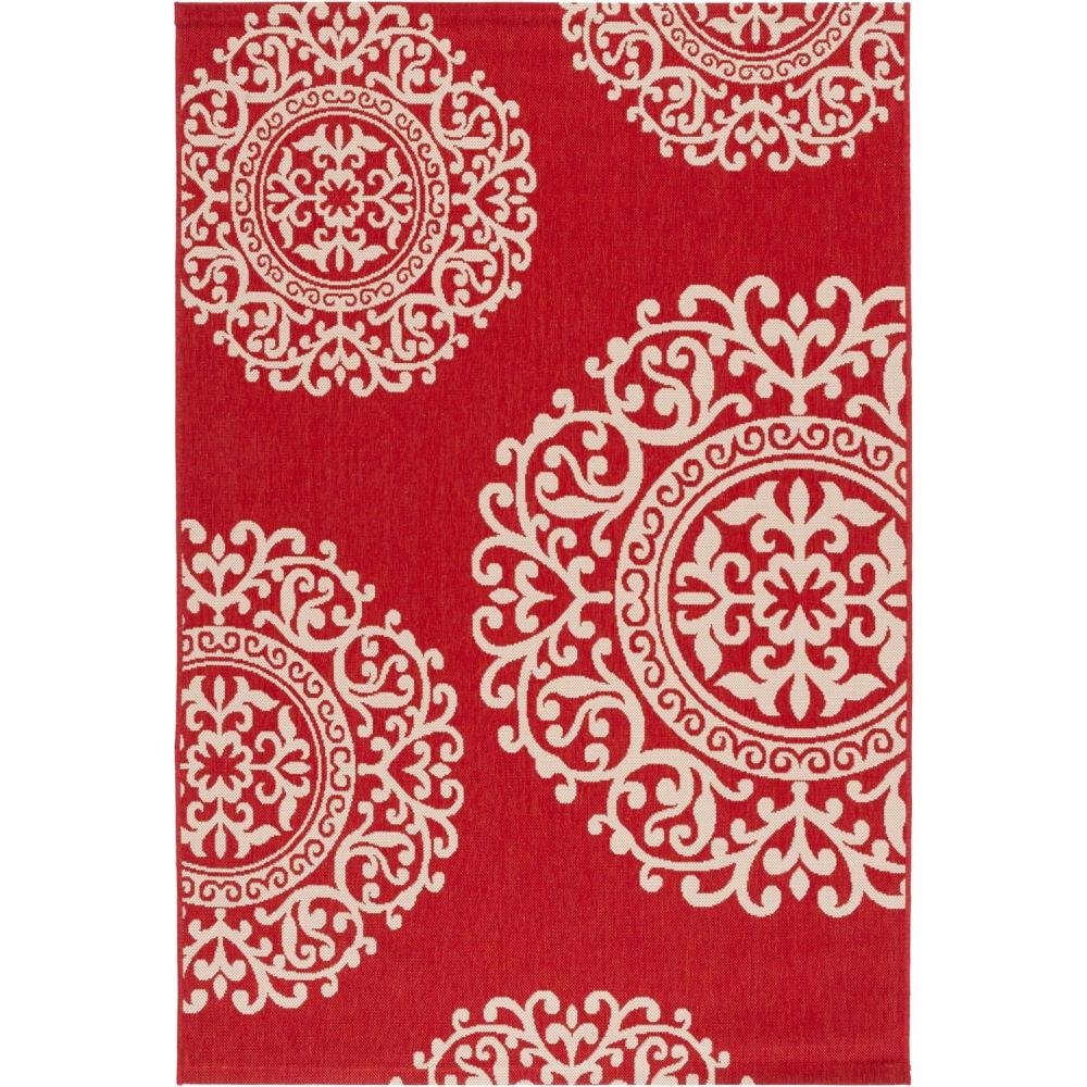 image:imageSAFAVIEH Washable Rug Outdoor Courtyard Collection 8 x 10 Black amp Beige NonShedding amp Easy Cleaning Ideal for Patio Backyard Mudroom CYS6008256RedBeige