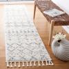 SAFAVIEH Area Rug 8×10 – Berber Fringe Shag Collection – Large – Cream & Dark Grey, Moroccan Design, Non-Shedding & Easy Cleaning, Thick Pile, Ideal for Living Room, Bedroom, Dining Space (BFG516A)(Ivory/Grey)