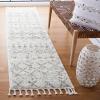 SAFAVIEH Area Rug 8×10 – Berber Fringe Shag Collection – Large – Cream & Dark Grey, Moroccan Design, Non-Shedding & Easy Cleaning, Thick Pile, Ideal for Living Room, Bedroom, Dining Space (BFG516A)(Ivory/Sage)