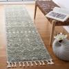 SAFAVIEH Area Rug 8×10 – Berber Fringe Shag Collection – Large – Cream & Dark Grey, Moroccan Design, Non-Shedding & Easy Cleaning, Thick Pile, Ideal for Living Room, Bedroom, Dining Space (BFG516A)(Sage/Ivory)