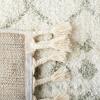 SAFAVIEH Area Rug 8×10 – Berber Fringe Shag Collection – Large – Cream & Dark Grey, Moroccan Design, Non-Shedding & Easy Cleaning, Thick Pile, Ideal for Living Room, Bedroom, Dining Space (BFG516A)(Ivory/Sage)