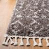 SAFAVIEH Area Rug 8×10 – Berber Fringe Shag Collection – Large – Cream & Dark Grey, Moroccan Design, Non-Shedding & Easy Cleaning, Thick Pile, Ideal for Living Room, Bedroom, Dining Space (BFG516A)(Brown/Ivory)