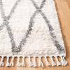 SAFAVIEH Area Rug 8×10 – Berber Fringe Shag Collection – Large – Creme & Black, Moroccan Design, Non-Shedding & Easy Cleaning, Plush Thick Pile, Ideal for Living Room, Bedroom, Dining Space (BFG628B)(Creme/Black)
