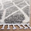SAFAVIEH Area Rug 8×10 – Berber Fringe Shag Collection – Large – Creme & Black, Moroccan Design, Non-Shedding & Easy Cleaning, Plush Thick Pile, Ideal for Living Room, Bedroom, Dining Space (BFG628B)(Grey/Cream)