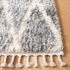 SAFAVIEH Area Rug 8×10 – Berber Fringe Shag Collection – Large – Creme & Black, Moroccan Design, Non-Shedding & Easy Cleaning, Plush Thick Pile, Ideal for Living Room, Bedroom, Dining Space (BFG628B)(Dark Grey/Cream)
