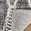 SAFAVIEH Area Rug 8×10 – Berber Fringe Shag Collection – Large – Creme & Black, Moroccan Design, Non-Shedding & Easy Cleaning, Plush Thick Pile, Ideal for Living Room, Bedroom, Dining Space (BFG628B)(Grey/Cream)