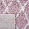 SAFAVIEH Area Rug 8×10 – Berber Shag Collection – Large – Navy & Ivory, Moroccan Design, Non-Shedding & Easy Cleaning, Plush Thick Pile, Ideal for Living Room, Bedroom, Dining Space (BER165N)(Light Rose/Ivory)