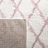 SAFAVIEH Area Rug 8×10 – Berber Shag Collection – Large – Navy & Ivory, Moroccan Design, Non-Shedding & Easy Cleaning, Plush Thick Pile, Ideal for Living Room, Bedroom, Dining Space (BER165N)(Ivory/Light Rose)