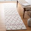 SAFAVIEH Area Rug 8×10 – Berber Shag Collection – Large – Navy & Ivory, Moroccan Design, Non-Shedding & Easy Cleaning, Plush Thick Pile, Ideal for Living Room, Bedroom, Dining Space (BER165N)(Ivory/Light Rose)