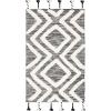 SAFAVIEH Area Rug 8×10 – Kenya Collection – Large – Black & Ivory, Handmade Wool, Moroccan Tassel Design, Ideal for Living Room, Bedroom, Dining Space (KNY331Z)(Black/Ivory)