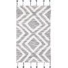 SAFAVIEH Area Rug 8×10 – Kenya Collection – Large – Black & Ivory, Handmade Wool, Moroccan Tassel Design, Ideal for Living Room, Bedroom, Dining Space (KNY331Z)(Grey/Ivory)