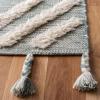 SAFAVIEH Area Rug 8×10 – Kenya Collection – Large – Black & Ivory, Handmade Wool, Moroccan Tassel Design, Ideal for Living Room, Bedroom, Dining Space (KNY331Z)(Aqua/Ivory)