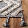 SAFAVIEH Area Rug 8×10 – Kenya Collection – Large – Black & Ivory, Handmade Wool, Moroccan Tassel Design, Ideal for Living Room, Bedroom, Dining Space (KNY331Z)(Grey/Ivory)