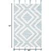 SAFAVIEH Area Rug 8×10 – Kenya Collection – Large – Black & Ivory, Handmade Wool, Moroccan Tassel Design, Ideal for Living Room, Bedroom, Dining Space (KNY331Z)(Aqua/Ivory)
