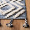 SAFAVIEH Area Rug 8×10 – Kenya Collection – Large – Black & Ivory, Handmade Wool, Moroccan Tassel Design, Ideal for Living Room, Bedroom, Dining Space (KNY331Z)(Navy/Ivory)