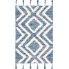 SAFAVIEH Area Rug 8×10 – Kenya Collection – Large – Black & Ivory, Handmade Wool, Moroccan Tassel Design, Ideal for Living Room, Bedroom, Dining Space (KNY331Z)(Navy/Ivory)