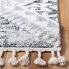 SAFAVIEH Area Rug 8×10 – Moroccan Tassel Shag Collection – Large – Grey & Ivory, Boho Design, Non-Shedding & Easy Cleaning, Plush Pile, Ideal for Living Room, Bedroom, Dining Space (MTS676F)(Grey/Ivory)