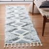 SAFAVIEH Area Rug 8×10 – Moroccan Tassel Shag Collection – Large – Grey & Ivory, Boho Design, Non-Shedding & Easy Cleaning, Plush Pile, Ideal for Living Room, Bedroom, Dining Space (MTS676F)(Grey/Ivory)
