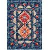 SAFAVIEH Aspen Collection Area Rug – 10′ x 14′, Navy & Orange, Handmade Boho Wool, Ideal for High Traffic Areas in Living Room, Bedroom (APN515N)(Navy/Orange)