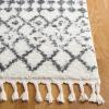SAFAVIEH Berber Fringe Shag Collection Area Rug – 5′ x 7′, Cream & Dark Grey, Moroccan Design, Non-Shedding & Easy Care, 1.2-inch Thick Ideal for High Traffic Areas in Living Room, Bedroom (BFG540A)(Cream/Dark Grey)