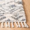 SAFAVIEH Berber Fringe Shag Collection Area Rug – 5’3″ x 7’6″, Cream & Navy, Moroccan Design, Non-Shedding & Easy Care, 1.2-inch Thick Ideal for High Traffic Areas in Living Room, Bedroom (BFG606A)(Cream/Navy)