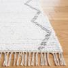 SAFAVIEH Casablanca Collection Accent Rug – 4′ x 6′, Ivory & Grey, Handmade Moroccan Boho Cotton Fringe, Ideal for High Traffic Areas in Entryway, Living Room, Bedroom (CSB464A)(Ivory/Grey)