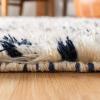 SAFAVIEH Casablanca Collection Accent Rug – 4′ x 6′, Ivory & Navy, Handmade Moroccan Medallion Tassel Wool, 1.2-inch Thick Ideal for High Traffic Areas in Entryway, Living Room, Bedroom (CSB251A)(Ivory/Navy)