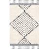 SAFAVIEH Casablanca Collection Accent Rug – 4′ x 6′, Ivory & Navy, Handmade Moroccan Medallion Tassel Wool, 1.2-inch Thick Ideal for High Traffic Areas in Entryway, Living Room, Bedroom (CSB251A)(Ivory/Navy)
