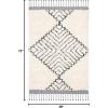 SAFAVIEH Casablanca Collection Accent Rug – 4′ x 6′, Ivory & Navy, Handmade Moroccan Medallion Tassel Wool, 1.2-inch Thick Ideal for High Traffic Areas in Entryway, Living Room, Bedroom (CSB251A)(Ivory/Navy)